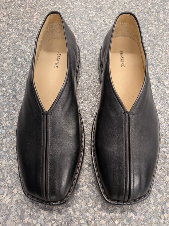 Lemaire Flat Piped Slippers in Leather Size EU40 US7 main image 5